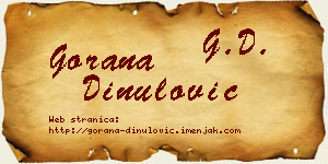 Gorana Dinulović vizit kartica